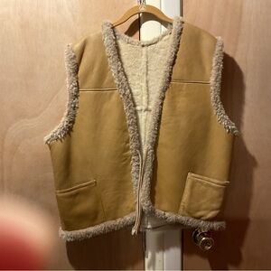 Tan Shearling Vest